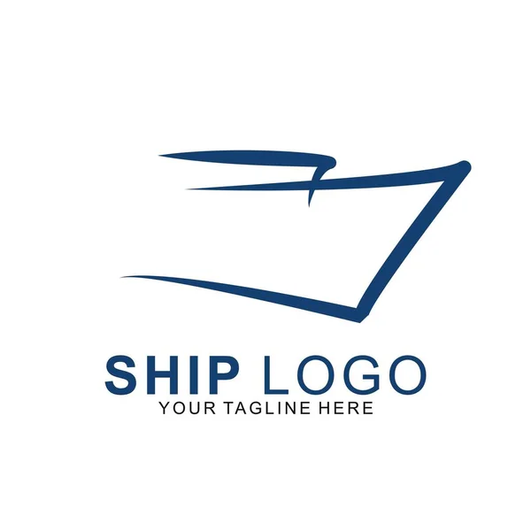 Logotipo Premium Ship Com Conceito Moderno Ilustração Vetor Ícone Navio — Vetor de Stock