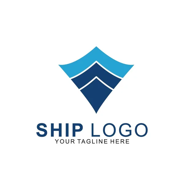 Premium Ship Logo Mit Modernem Konzept Schiffsikone Vektor Illustration — Stockvektor