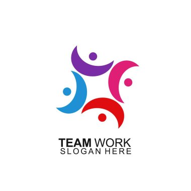Takım Çalışması Logosu Tasarımı. Modern Sosyal Ağ Takım Logosu Tasarımı
