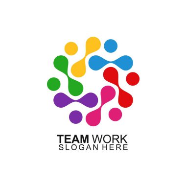 Takım Çalışması Logosu Tasarımı. Modern Sosyal Ağ Takım Logosu Tasarımı