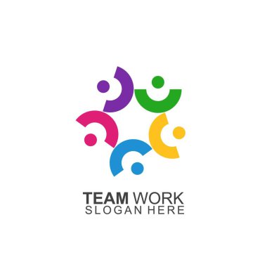 Takım Çalışması Logosu Tasarımı. Modern Sosyal Ağ Takım Logosu Tasarımı