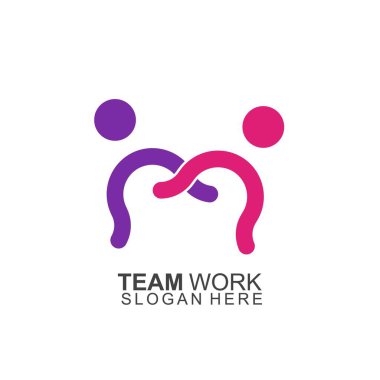 Takım Çalışması Logosu Tasarımı. Modern Sosyal Ağ Takım Logosu Tasarımı