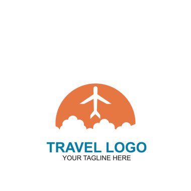 Seyahat Logosu Tasarım Şablonu. Simge Düzlemi Seyahat Vektörü