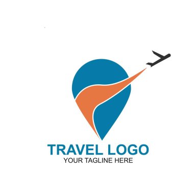 Seyahat Logosu Tasarım Şablonu. Simge Düzlemi Seyahat Vektörü