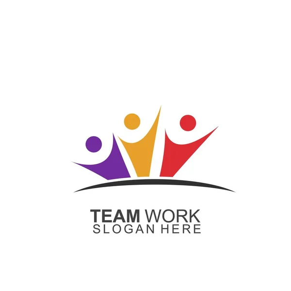 チームワークロゴデザイン 現代のソーシャルネットワークチームのロゴデザイン — ストックベクタ