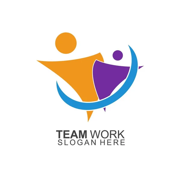 Teamwork Logo Design Modernes Social Network Team Logo Design — Stockvektor