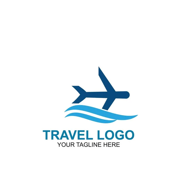 Reise Logo Design Template Icon Plane Travel Vector — Stockvektor