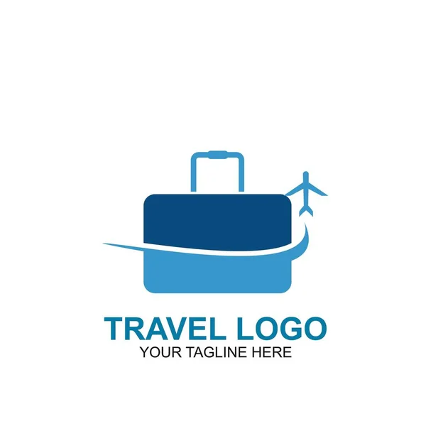 Plantilla Diseño Logotipo Viaje Icono Plano Viaje Vector — Vector de stock