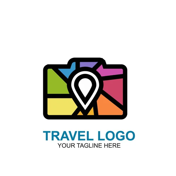 Modelo Design Logotipo Viagem Vetor Viagem Avião Ícone — Vetor de Stock