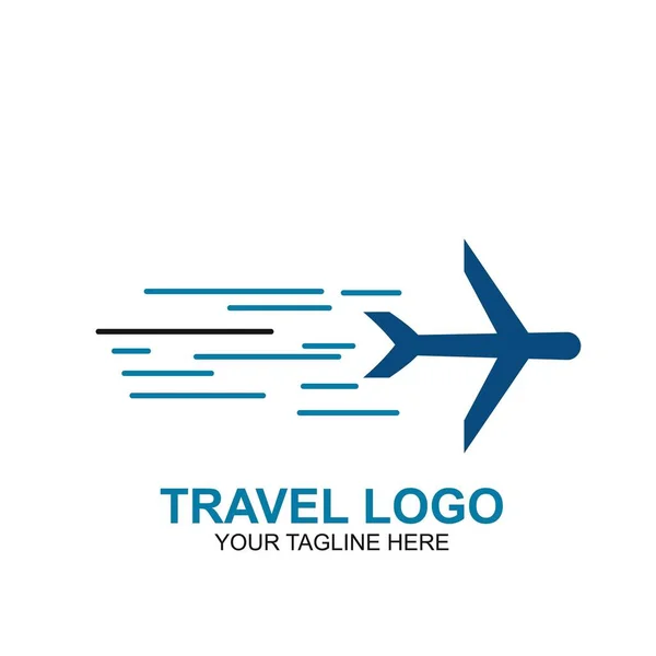 Modèle Conception Logo Voyage Icône Avion Travel Vector — Image vectorielle