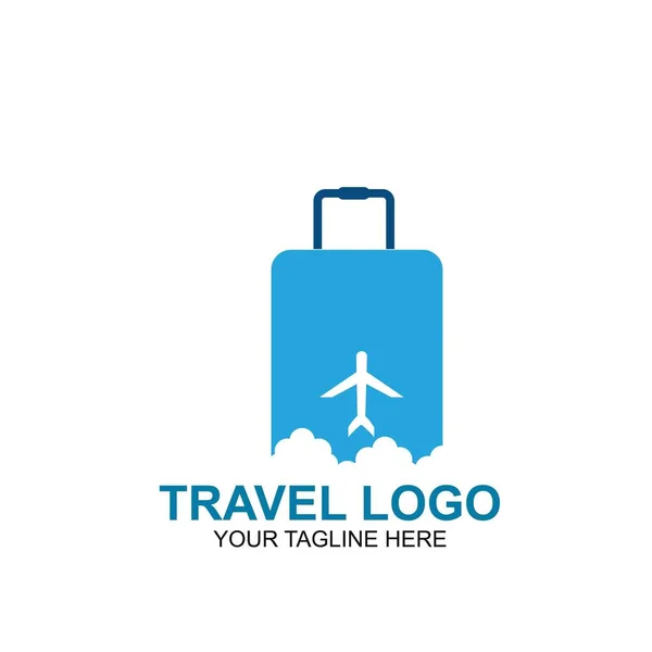 Plantilla Diseño Logotipo Viaje Icono Plano Viaje Vector — Vector de stock