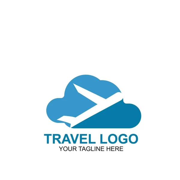 Szablon Projektowania Logo Podróży Wektor Podróży Samolotem Ikony — Wektor stockowy