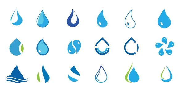 Conjunto Design Logotipo Gota Água Com Conceito Moderno Ícone Óleo —  Vetores de Stock