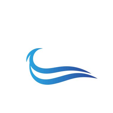 Dalga logosu şablonu tasarımı. Simge dalga illüstrasyon vektörü