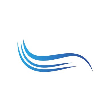 Dalga logosu şablonu tasarımı. Simge dalga illüstrasyon vektörü