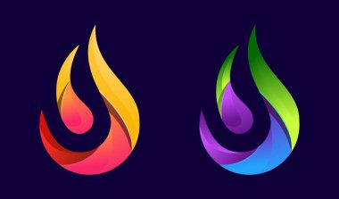 Modern konseptle renklendirilmiş ateş logosu
