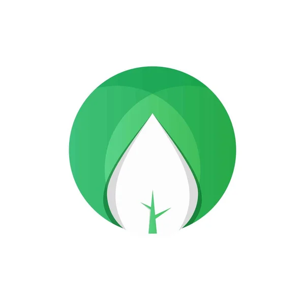 Modèle Logo Conception Feuille Icône Nature Verte Design — Image vectorielle