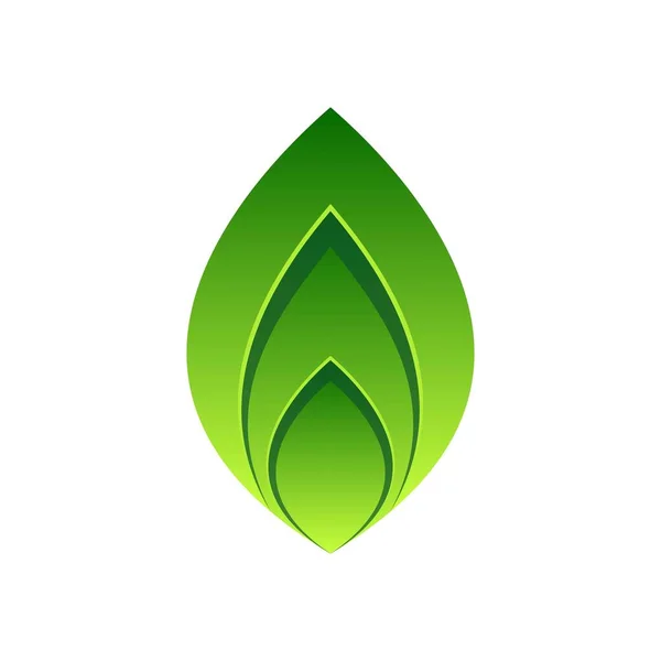 Yaprak Tasarım Logosu Şablonu Yeşil Doğa Simgesi Tasarımı — Stok Vektör