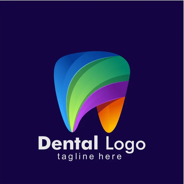 Kolorowy Wzór Logo Stomatologicznego Ikona Ząb Abstrakcyjny Nowoczesny — Wektor stockowy