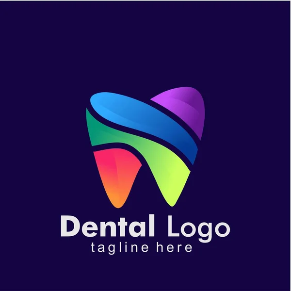 Dental Logo Färgglada Design Mall Ikon Tand Abstrakt Modern — Stock vektor