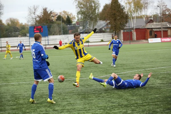 Game episode in a football match with contact — Stock fotografie