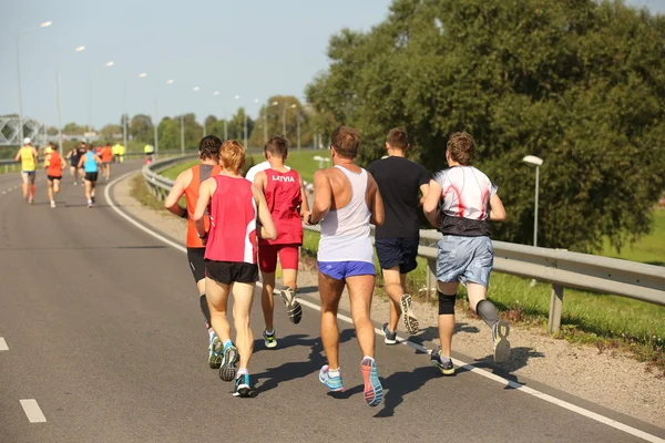 Running people in Daugavpils — Stock Photo, Image