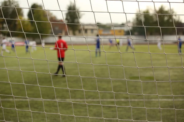 Gardien de but dans le match de football — Photo