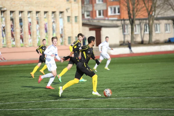 Torneo de fútbol de pretemporada en Daugavpils . — Foto de Stock