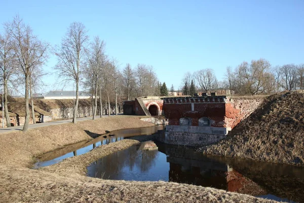 Amanecer de la fortaleza de Daugavpils — Foto de Stock