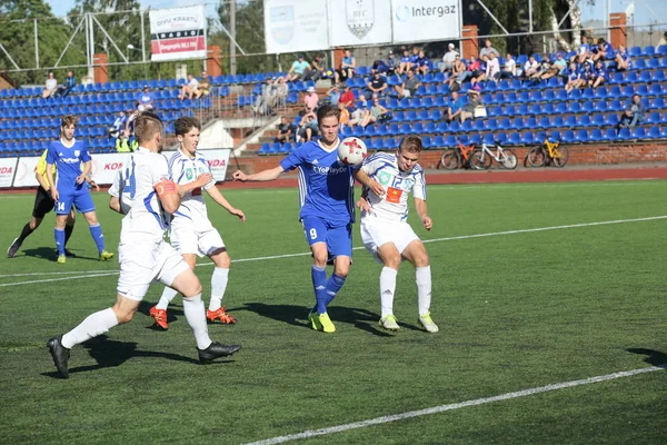 Episódio de jogo de futebol em Daugavpils — Fotografia de Stock