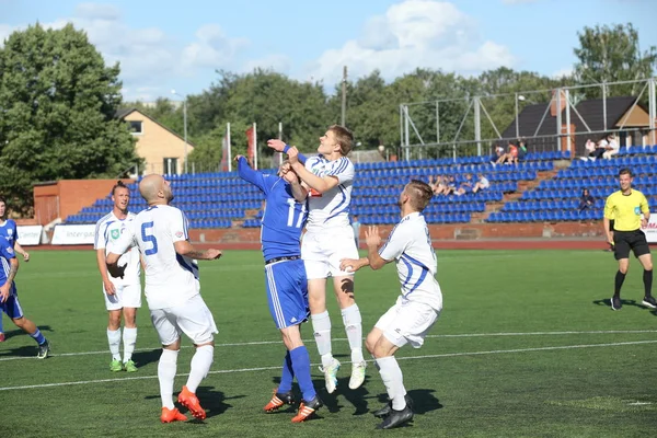 Episódio de jogo de futebol em Daugavpils — Fotografia de Stock