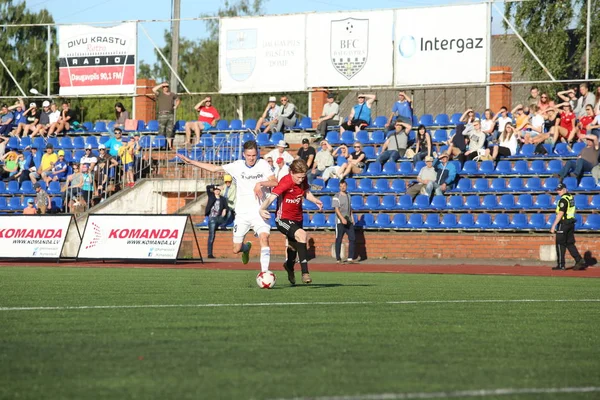 Episódio de jogo de futebol em Daugavpils — Fotografia de Stock