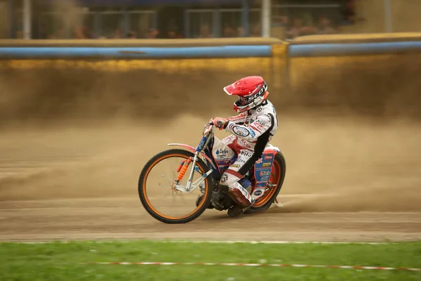 Speedway riders on the track — Stock Photo, Image