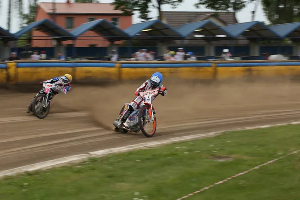 Speedway ryttare på spåret — Stockfoto