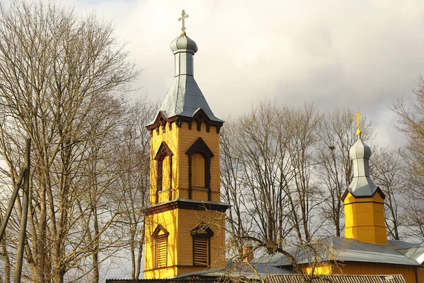 Daugavpils District Latvia Fevereiro 2017 Skrudaliena Igreja Ortodoxa Suposição Virgem — Fotografia de Stock