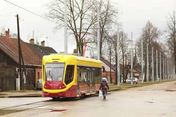 Daugavpils Letonia Febrero 2020 Tranvía Daugavpils —  Fotos de Stock