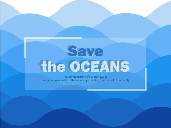 Vektör İllüstrasyonu Okyanusu Kurtarma Görevindeki Dalgaların Arkaplanı