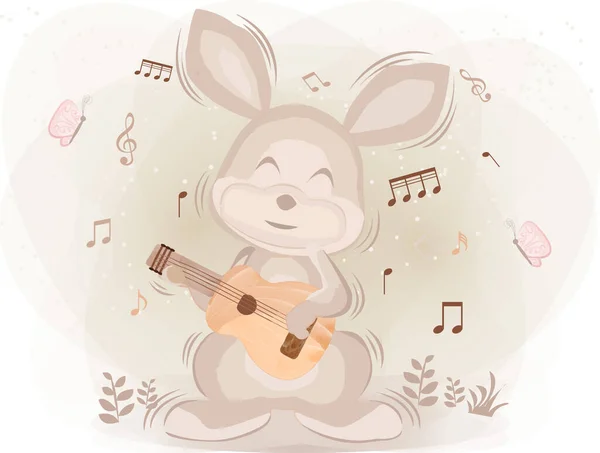 Suluboya Tavşan Gitarı Mutlulukla Çalıyor