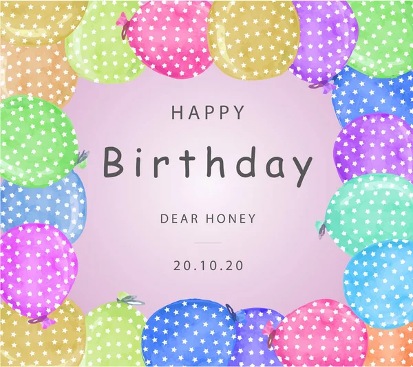 Renkli Balonlar EPS 10 ile Mutlu Yıllar 'ın Vektör İllüstrasyonu 