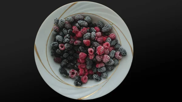Frozen Berries Plate — Stock Photo, Image