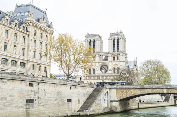 Ünlü Notre Dame Paris Ortaçağ Katolik Katedrali Paris — Stok fotoğraf