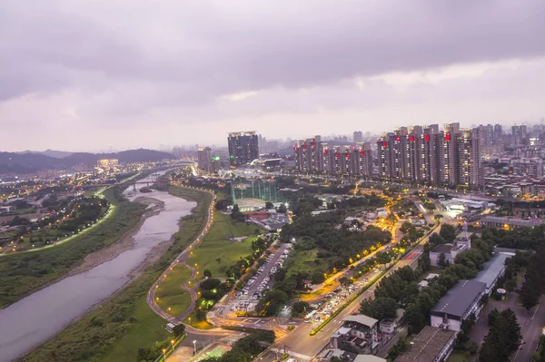 urban scene over xindian river
