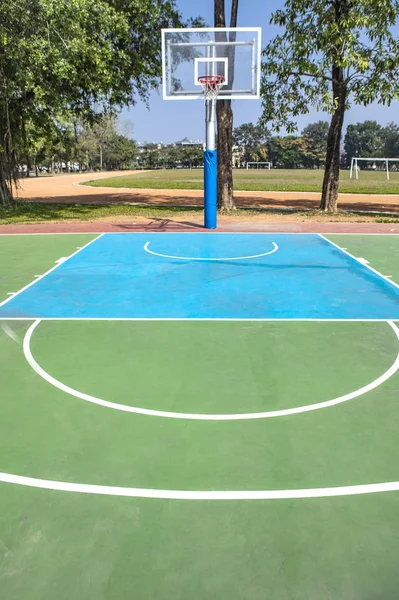 Basketball Court Lot Green Grass Royalty Free Stock Images