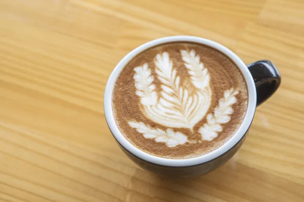 Kaffeetasse Mit Latte Art — Stockfoto