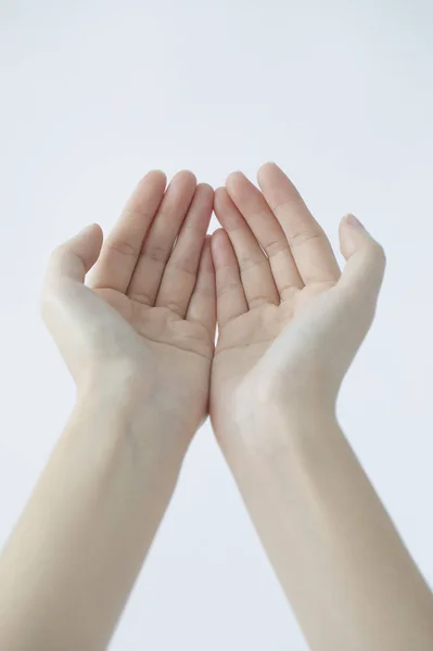 Close Tiro Mãos Femininas Com Espaço Cópia — Fotografia de Stock