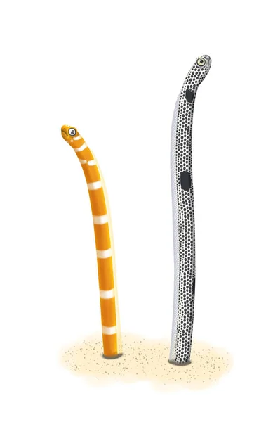 Cartoon Snakes Banner Stylish Illustration —  Fotos de Stock