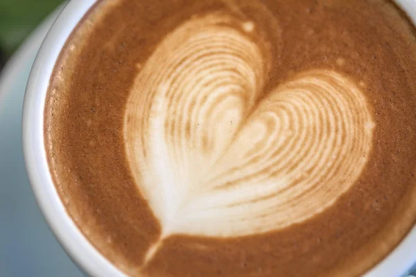 Kaffeetasse Mit Latte Art — Stockfoto