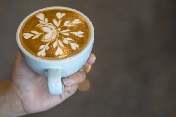 Kaffeetasse Mit Latte Art — Stockfoto