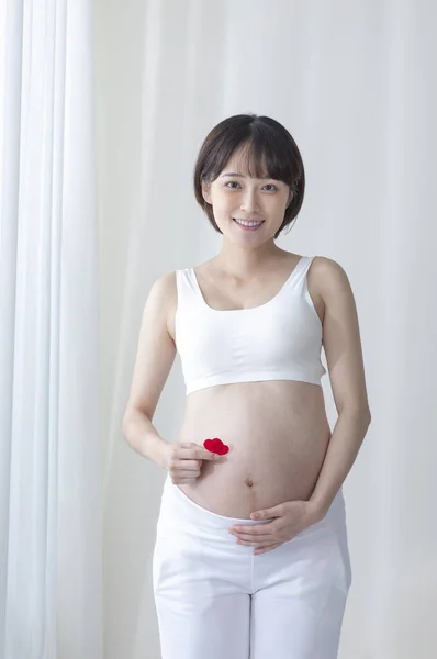 若い美しいアジア系妊婦 — ストック写真