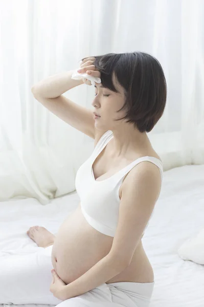 若い美しいアジア系妊婦 — ストック写真